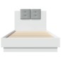 vidaXL Estructura cama con cabecero madera ingeniería blanco 90x200 cm vidaXL Estructura cama con cabecero madera ingeniería blanco 90x200 cm