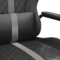 vidaXL Silla gaming cuero sintético negro y gris vidaXL Silla gaming cuero sintético negro y gris
