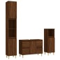 vidaXL Set de muebles baño 3 pzas madera contrachapada roble marrón vidaXL Set de muebles baño 3 pzas madera contrachapada roble marrón