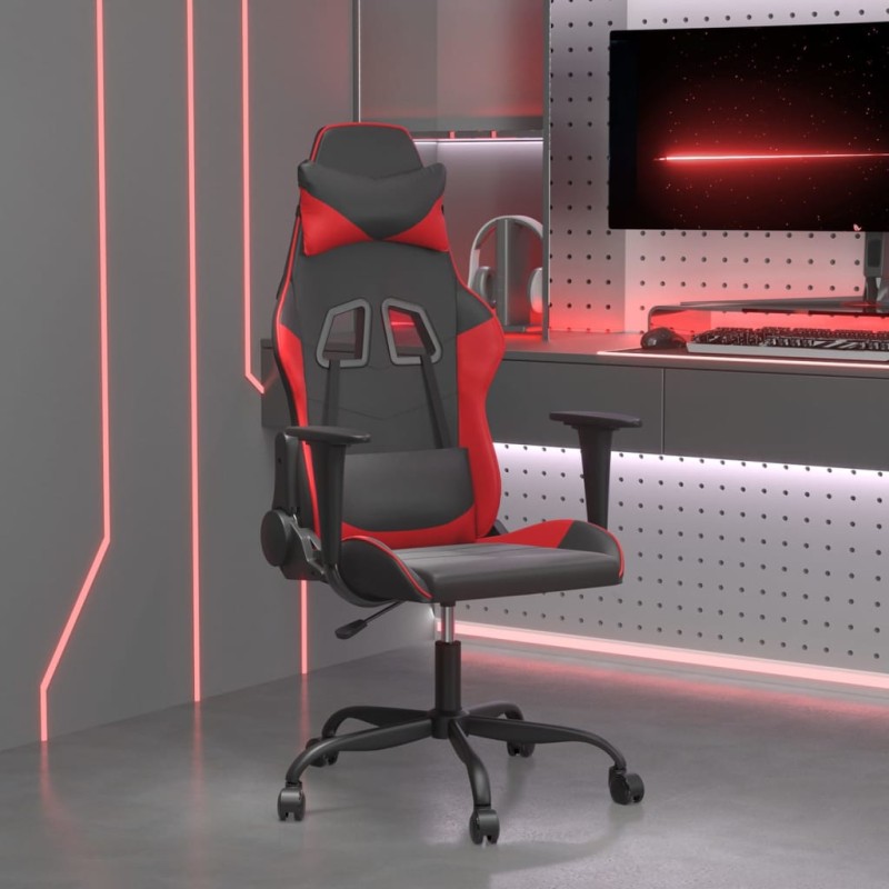 vidaXL Silla gaming cuero sintético negro y rojo vidaXL Silla gaming cuero sintético negro y rojo