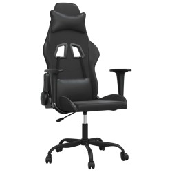 vidaXL Silla gaming cuero sintético negro