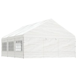 vidaXL Cenador con techo polietileno blanco 6,69x5,88x3,75 m