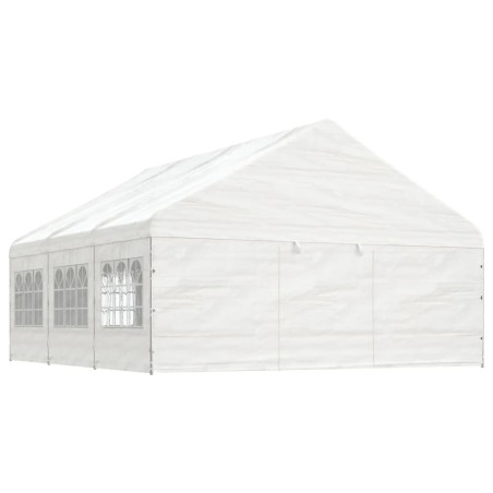vidaXL Cenador con techo polietileno blanco 6,69x5,88x3,75 m