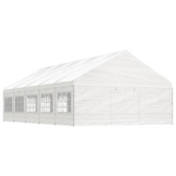 vidaXL Cenador con techo polietileno blanco 11,15x5,88x3,75 m