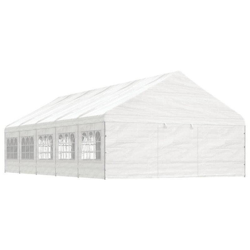 vidaXL Cenador con techo polietileno blanco 11,15x5,88x3,75 m