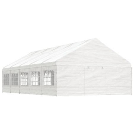 vidaXL Cenador con techo polietileno blanco 11,15x5,88x3,75 m