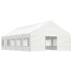 vidaXL Cenador con techo polietileno blanco 11,15x5,88x3,75 m