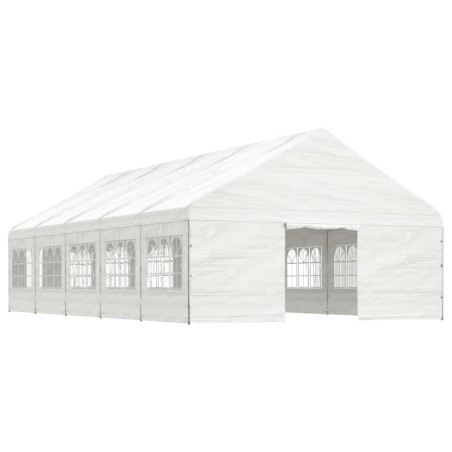 vidaXL Cenador con techo polietileno blanco 11,15x5,88x3,75 m