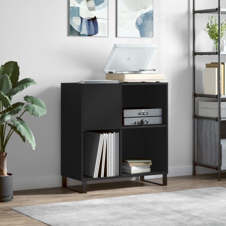 vidaXL Mueble para discos madera contrachapada negro 84,5x38x89 cm