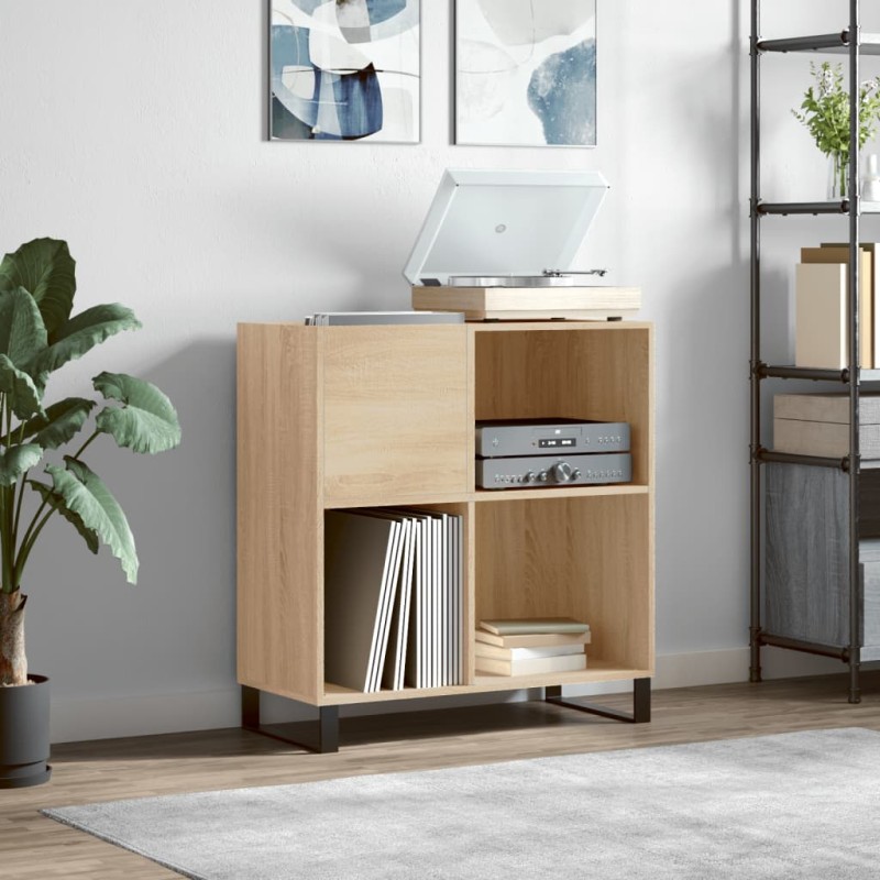 vidaXL Mueble discos madera contrachapada roble Sonoma 84,5x38x89 cm vidaXL Mueble discos madera contrachapada roble Sonoma 84,5x38x89 cm
