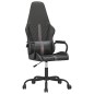 vidaXL Silla gaming con masaje cuero sintético gris y negro vidaXL Silla gaming con masaje cuero sintético gris y negro