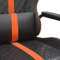 vidaXL Silla gaming con masaje cuero sintético naranja y negro vidaXL Silla gaming con masaje cuero sintético naranja y negro