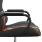 vidaXL Silla gaming con masaje cuero sintético naranja y negro vidaXL Silla gaming con masaje cuero sintético naranja y negro