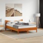 vidaXL Estructura de cama madera maciza pino marrón cera 140x200 cm