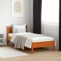 vidaXL Estructura de cama madera maciza de pino marrón cera 90x200 cm