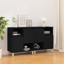 vidaXL Aparadores 2 uds madera contrachapada negro 60x35x70 cm