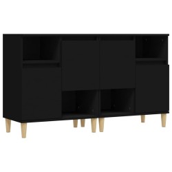 vidaXL Aparadores 2 uds madera contrachapada negro 60x35x70 cm