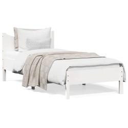 vidaXL Estructura de cama madera maciza de pino blanco 90x190 cm
