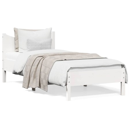 vidaXL Estructura de cama madera maciza de pino blanco 90x190 cm