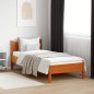 vidaXL Estructura de cama madera maciza de pino marrón cera 90x190 cm