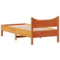 vidaXL Estructura de cama madera maciza de pino marrón cera 90x190 cm
