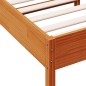vidaXL Estructura de cama madera maciza de pino marrón cera 90x190 cm