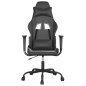 vidaXL Silla gaming con masaje cuero sintético negro vidaXL Silla gaming con masaje cuero sintético negro