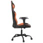 vidaXL Silla gaming de masaje cuero sintético negro y naranja