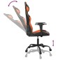 vidaXL Silla gaming de masaje cuero sintético negro y naranja