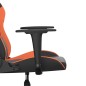 vidaXL Silla gaming de masaje cuero sintético negro y naranja
