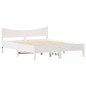 vidaXL Estructura de cama con cabecero madera pino blanco 160x200 cm vidaXL Estructura de cama con cabecero madera pino blanco 160x200 cm