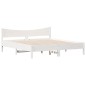 vidaXL Estructura de cama con cabecero madera de pino blanco 200x200cm vidaXL Estructura de cama con cabecero madera de pino blanco 200x200cm