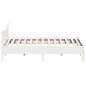 vidaXL Estructura de cama con cabecero madera de pino blanco 200x200cm vidaXL Estructura de cama con cabecero madera de pino blanco 200x200cm