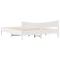 vidaXL Estructura de cama con cabecero madera de pino blanco 200x200cm vidaXL Estructura de cama con cabecero madera de pino blanco 200x200cm