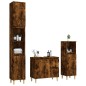 vidaXL Set de muebles baño 3 pzas madera contrachapada roble ahumado vidaXL Set de muebles baño 3 pzas madera contrachapada roble ahumado