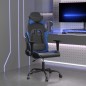 vidaXL Silla gaming cuero sintético negro y azul vidaXL Silla gaming cuero sintético negro y azul