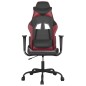 vidaXL Silla gaming cuero sintético negro y rojo vino tinto