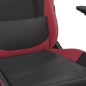 vidaXL Silla gaming cuero sintético negro y rojo vino tinto