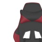 vidaXL Silla gaming cuero sintético negro y rojo vino tinto