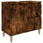 vidaXL Set de muebles baño 3 pzas madera contrachapada roble ahumado vidaXL Set de muebles baño 3 pzas madera contrachapada roble ahumado