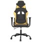 vidaXL Silla gaming cuero sintético negro y dorado vidaXL Silla gaming cuero sintético negro y dorado