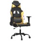 vidaXL Silla gaming cuero sintético negro y dorado vidaXL Silla gaming cuero sintético negro y dorado
