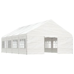 vidaXL Cenador con techo polietileno blanco 8,92x5,88x3,75 m