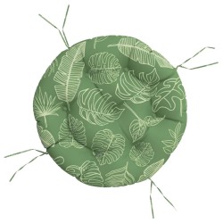 vidaXL Cojín redondo tela Oxford estampado de hojas Ø 60x11 cm