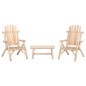 vidaXL Juego de muebles de jardín 3 piezas madera maciza de abeto