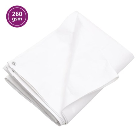 vidaXL Lona HDPE blanco 260 g/m² 8x10 m