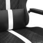 vidaXL Silla gaming de masaje cuero sintético blanco y negro vidaXL Silla gaming de masaje cuero sintético blanco y negro