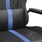 vidaXL Silla gaming con masaje cuero sintético azul y negro vidaXL Silla gaming con masaje cuero sintético azul y negro
