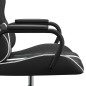 vidaXL Silla gaming de masaje cuero sintético blanco y negro vidaXL Silla gaming de masaje cuero sintético blanco y negro