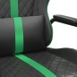 vidaXL Silla gaming con masaje cuero sintético verde y negro vidaXL Silla gaming con masaje cuero sintético verde y negro
